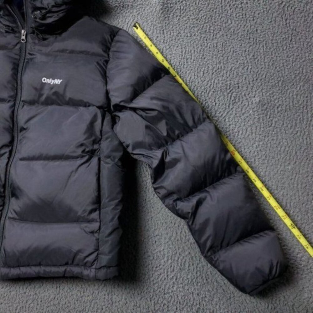 New ONLY NY Jacket Mens S Small Packable Snorkel Puffer Down Nylon Black - Picture 8 of 9